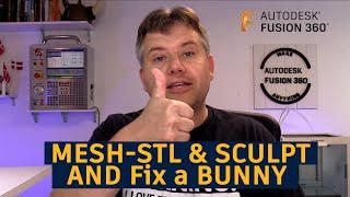 Fusion 360 — MESH STL or Sculpt & FIX a Bunny — Ask LarsLive