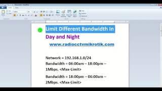 How to  Limit Different Bandwidth In Day and Night on Mikrotik Router