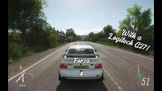 Driving around on Forza Horizon 4 with a Logitech G27