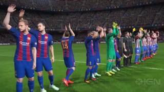 5 Minutes of PES 2017 Barcelona vs. Atletico Madrid Gameplay - Gamescom 2016