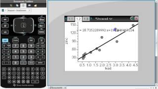 Using TI-nspire to find correlation coefficient