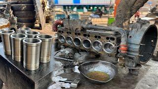 Diesel Truck Engine Rebuild || Sleeve Pistons Installation Engine Repair