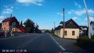 Driving on Polish village rural Poland