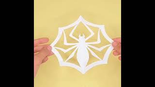 How to cut paper in spider shape | How to make spider with paper cutting