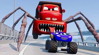 Epic escape from Lightning McQueen Eater, Truck Eater, Spiral McQueen Eater |BeamNG.Drive