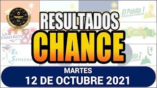 Resultados del CHANCE DE LA MAÑANA del martes 12 de octubre de 2021