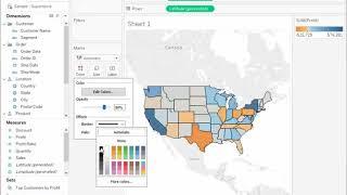 How to change the border colors on a map in Tableau