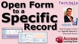 Open a Form to a Specific Record in Microsoft Access - Open Form to Specific Customer