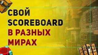 Как Сделать Свой Скорбоард в Разных Мирах На Сервере Майнкрафт