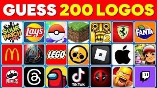 Guess the Logo in 3 Seconds  200 Famous Logos | Logo Quiz 2024 | GlamQuiz