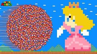 Mario and 9999 Mario's vs. the Giant Princess Peach