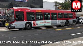 LACMTA 2004 Nabi 45C LFW CNG Compobus Line 751