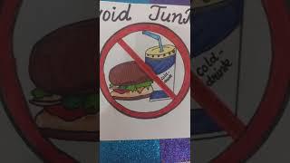 Avoid Junk Food poster #drawing  Say no to Junk food