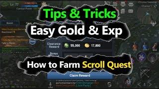 Lineage 2 Revolution Tips & Tricks Easy Exp & Gold ( How to Farm Scroll Quest )