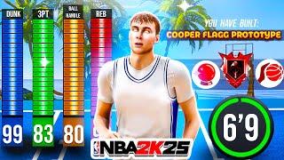 my 6'9 - 99 Dunk COOPER FLAGG DEMI-GUARD build is INSANE nba 2k25!  6'9 PG build 2k25!