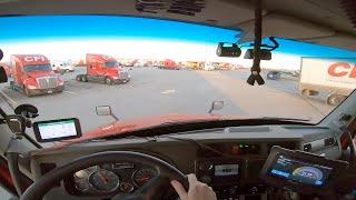 Cruising around the trucking terminal.  Rookie Trucking Life.