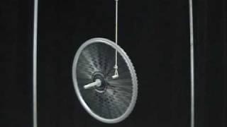 MIT Physics Demo -- Bicycle Wheel Gyroscope