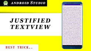 Justified Textview in Android Studio | How to justify text in android App | Best Trick..