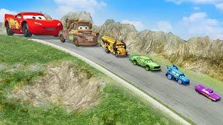 Big & Small PIXAR CARS vs DOWN OF DEATH in BeamNG.drive