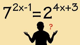 How to solve an exponential equation with two different bases