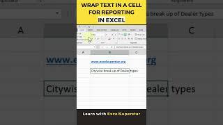 Wrap Text in a Cell in Excel | #CellTextWrap #shorts  #excelfunctions #dataentry  #dataformatting