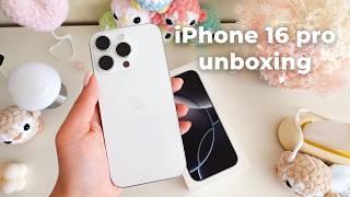 iPhone 16 Pro UNBOXING ASMR, setup, TIPS + case accessories! iOS 18compare iphones   aesthetic