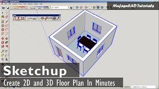 Sketchup Fast 2D And 3D Floor Plan With Dibac Plugin