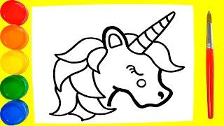 Como Dibujar Un Unicornio de Arcoiris - Dibujos Paso a Paso - Learn Colors | FunKeep Art