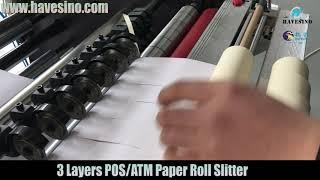 Thermal Paper Roll Slitter Rewinding Machine with 3 Layers POS/ATM Paper Roll Slitter