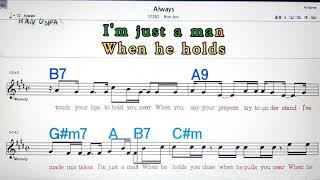 Always/Bon Jovi노래방,가라오케,코드 큰 악보,반주,가사Karaoke, Sheet Music, Chord, MR