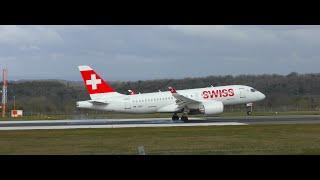 Bristol Airport Spotting - 25/2/22 ft Swiss A220/Ryanair MAX8 & Eastern ATR72