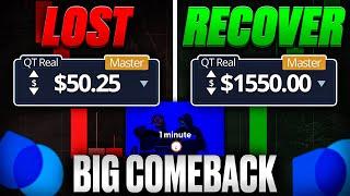 BIG COMEBACK  $50 TURN $1550 | POCKET OPTION STRATEGY | BINARY TRADING TUTORIAL | BINARY OPTIONS