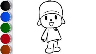 How to draw Draw pocoyo️| step-by-step pocoyodrawing| kidsart|Drawing forkids|how to pocoyo