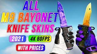 ALL M9 Bayonet Skins - CS GO All M9 Bayonet Knives Showcase 4K 60FPS