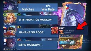 MOSKOV "NO SKIN" BUT "WORLD COLLECTOR" PRANK IN RANK! (they mock me not until i show them..) - MLBB