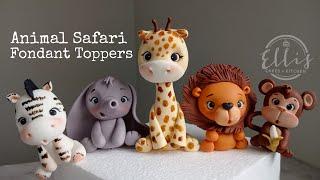 Animal Safari Fondant Toppers / Jungle Animal Cake Toppers / Baby Safari Animals / Jungle Safari