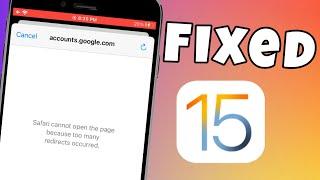 FIX" Safari Cannot Open The Page Because Too Many Redirects Occurred iOS 15