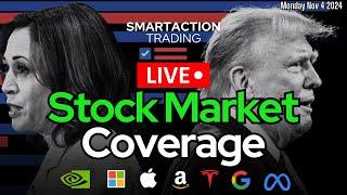  LIVE STOCK MARKET TODAY | ELECTION WEEK TRUMP V HARRIS | $SPY $QQQ $AAPL $NVDA $TSLA $ NOV 4 2024