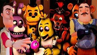 АНИМАТРОНИКИ ПУГАЮТ СОСЕДА FNAF 2!ИГРА ПРИВЕТ СОСЕД И ФНАФ В ГАРРИС МОД!ШОУ ХРИПЛЫХ GARRY'S MOD!