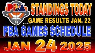 PBA Standings today as of January 22, 2025 | Pba Game results | Pba schedules January 24, 2025