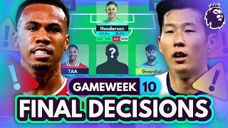 FPL GW10 FINAL DECISIONS!  Gabriel, Gvardiol, Son Injury Updates & MORE!  | Gameweek 10 Roundup