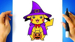 How to DRAW HALLOWEEN PIKACHU