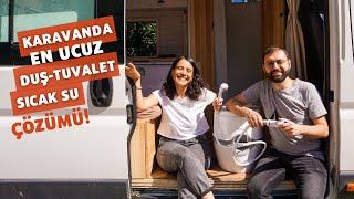 KARAVANDA DUŞ, TUVALET, SICAK SU ÇÖZÜMÜ! | En Ucuz Banyo Su Yalıtımı | Kasetli Tuvalet | Duş Teknesi