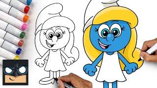 The Smurfs | How To Draw Smurfette | Easy Tutorial