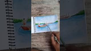 landscape#drawing with#watercolor #shorts