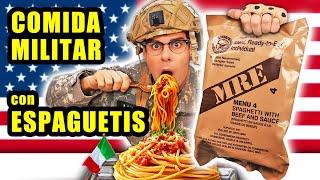 Probando COMIDA MILITAR con ESPAGUETIS ITALIANOS de USA