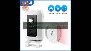 1005005120718390 KERUI M7 Welcome Motion Sensor Security Alarm 32 Songs DoorBell Chime