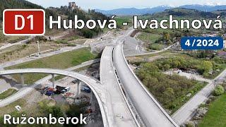 Výstavba slovenské dálnice D1 Hubová - Ivachnová (duben 2024)