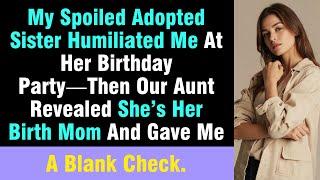 My Spoiled Adopted Sister Humiliated Me At Her Birthday Party—Then Our Aunt Revealed She’s Her Birth