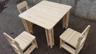 Детский комплект : стол и стулья, children's set, table and chairs